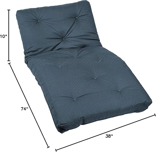 Miniatura 204 de Poly Solid - Colchón de futón completo, 8 pulgadas, color azul polvoriento Negro -,Azul,rosado (Blush Pink),Borgoña,Burnt orange,2-Burnt