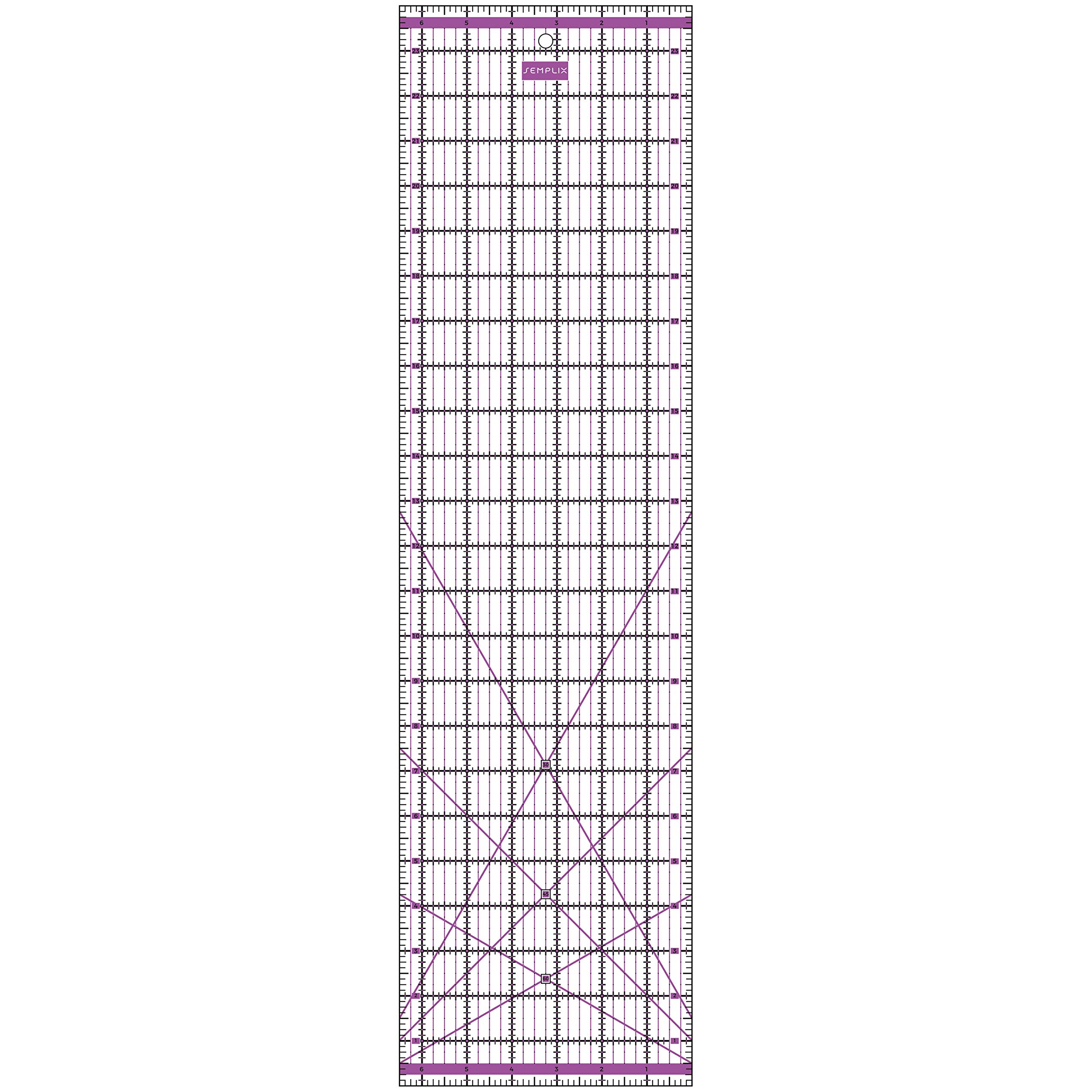 SEMPLIX Patchwork Lineal Set Inch (6x6 inch, 12x6 inch, 24x6,5 inch, 12,5x12,5 inch) (lila)
