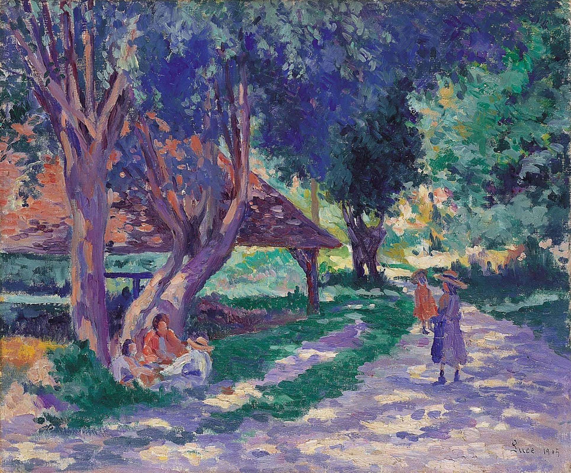 POSTERIIk Vintage Art Print Images Pictures Print Bessy Yonne the Shaded Path by Maximilien Luce Modern Colour Posters for Office Home Decor 60x90cm