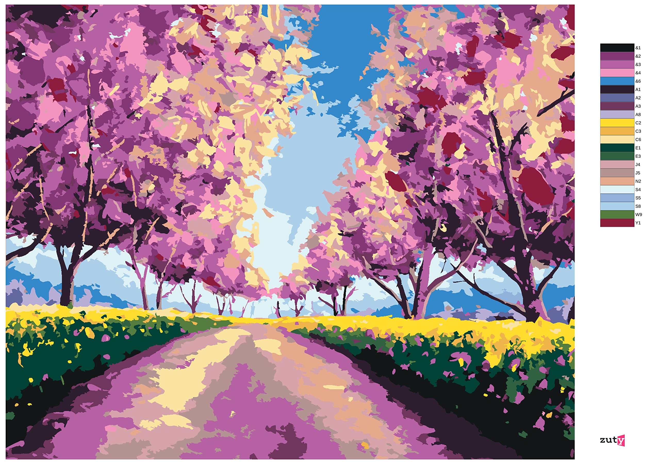Malowanie według liczb - SAKURA na polu 80 x 100 cm z blejtramem (już napięty)
