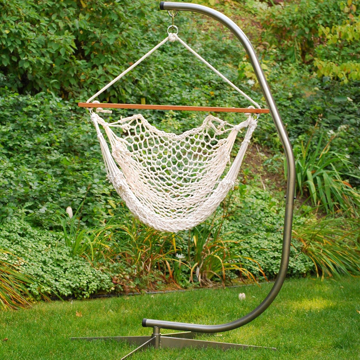 The Hamptons Collection 48" x 47" Natural Cotton Rope Hanging Hammock Chair