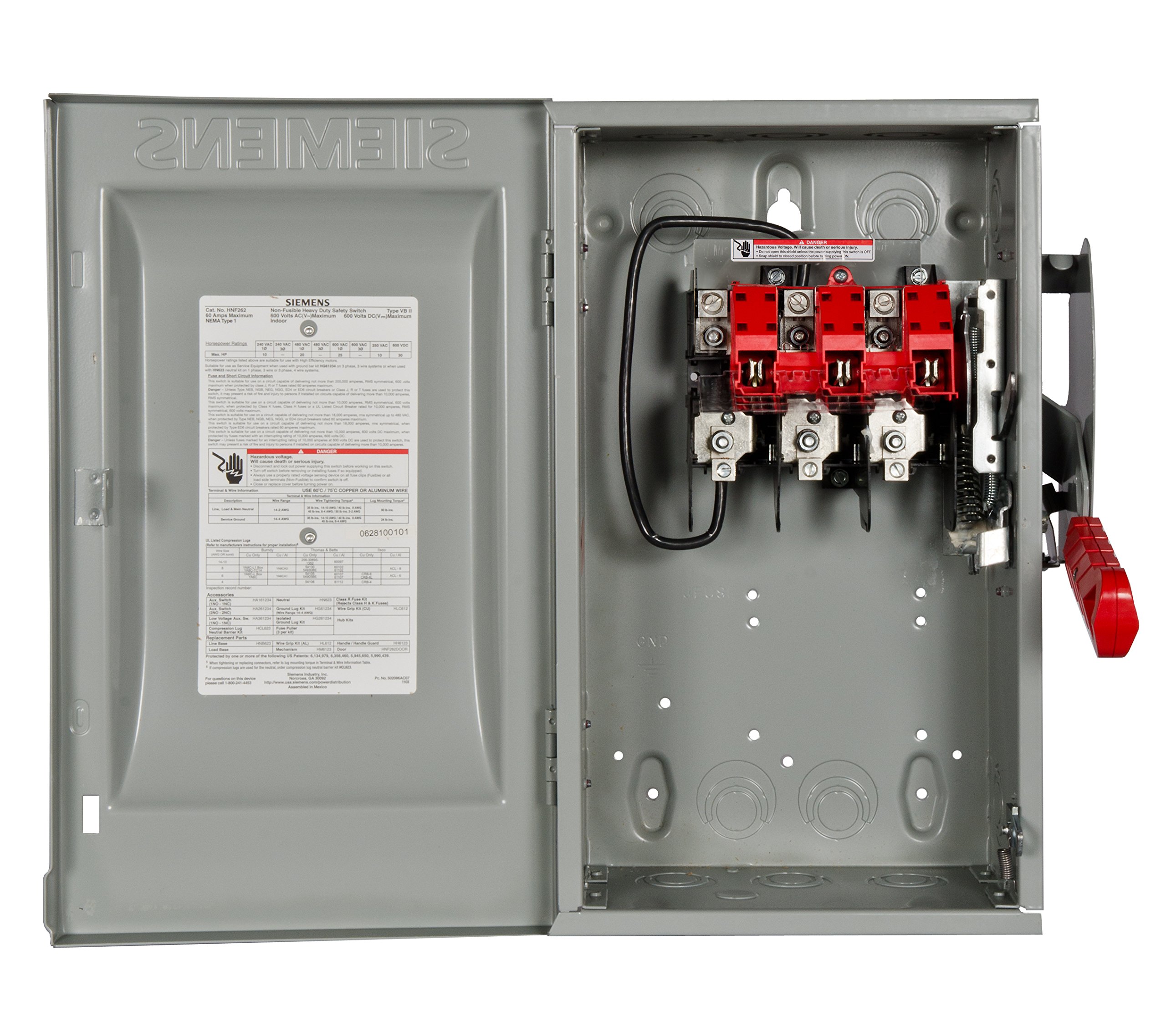 SIEMENS 60A 240V General Duty Safety Switch – Outdoor, Non-Fusible, 2-Pole, 2-Wire