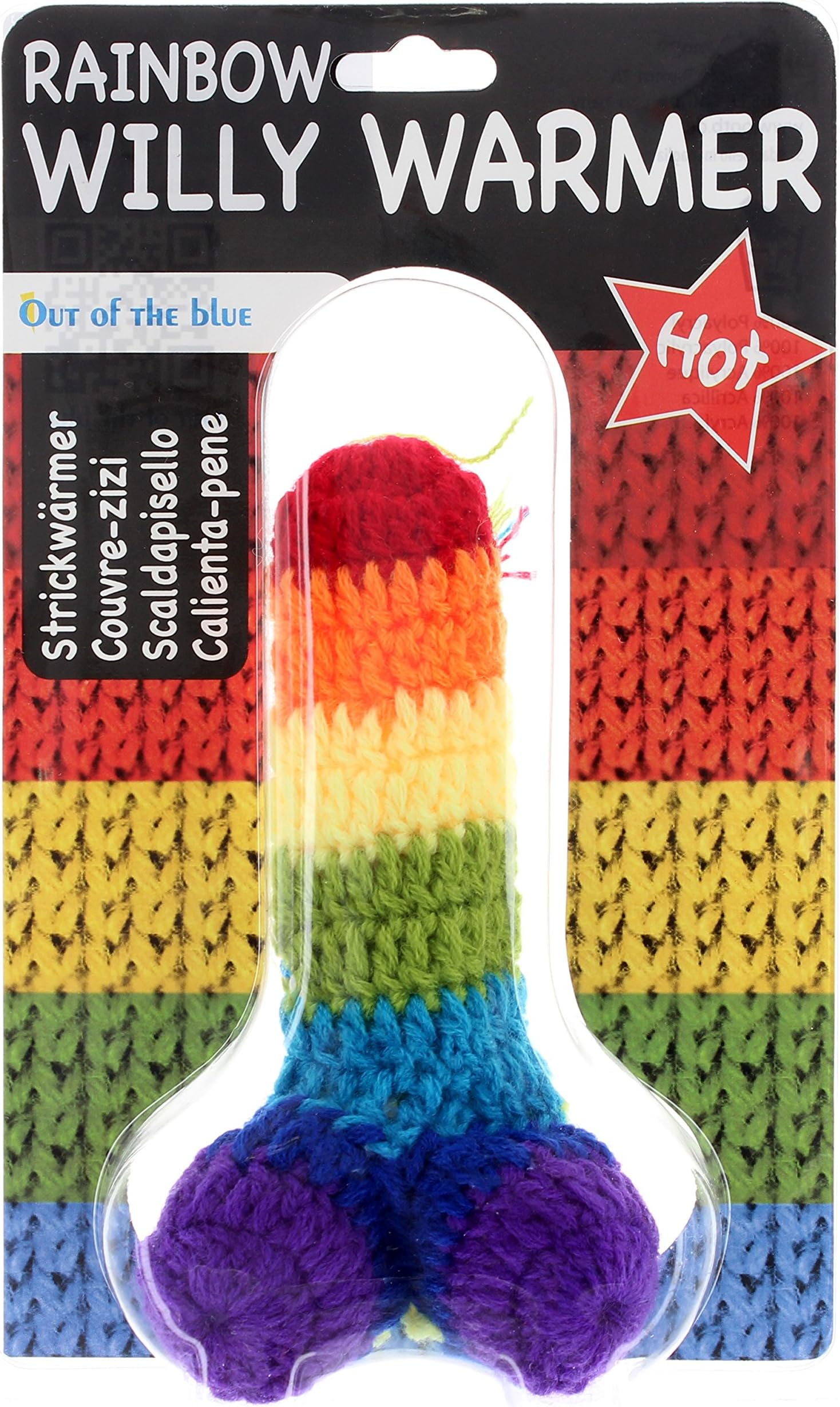 Rainbow Knitted Willy Warmer Funny Rude Gift