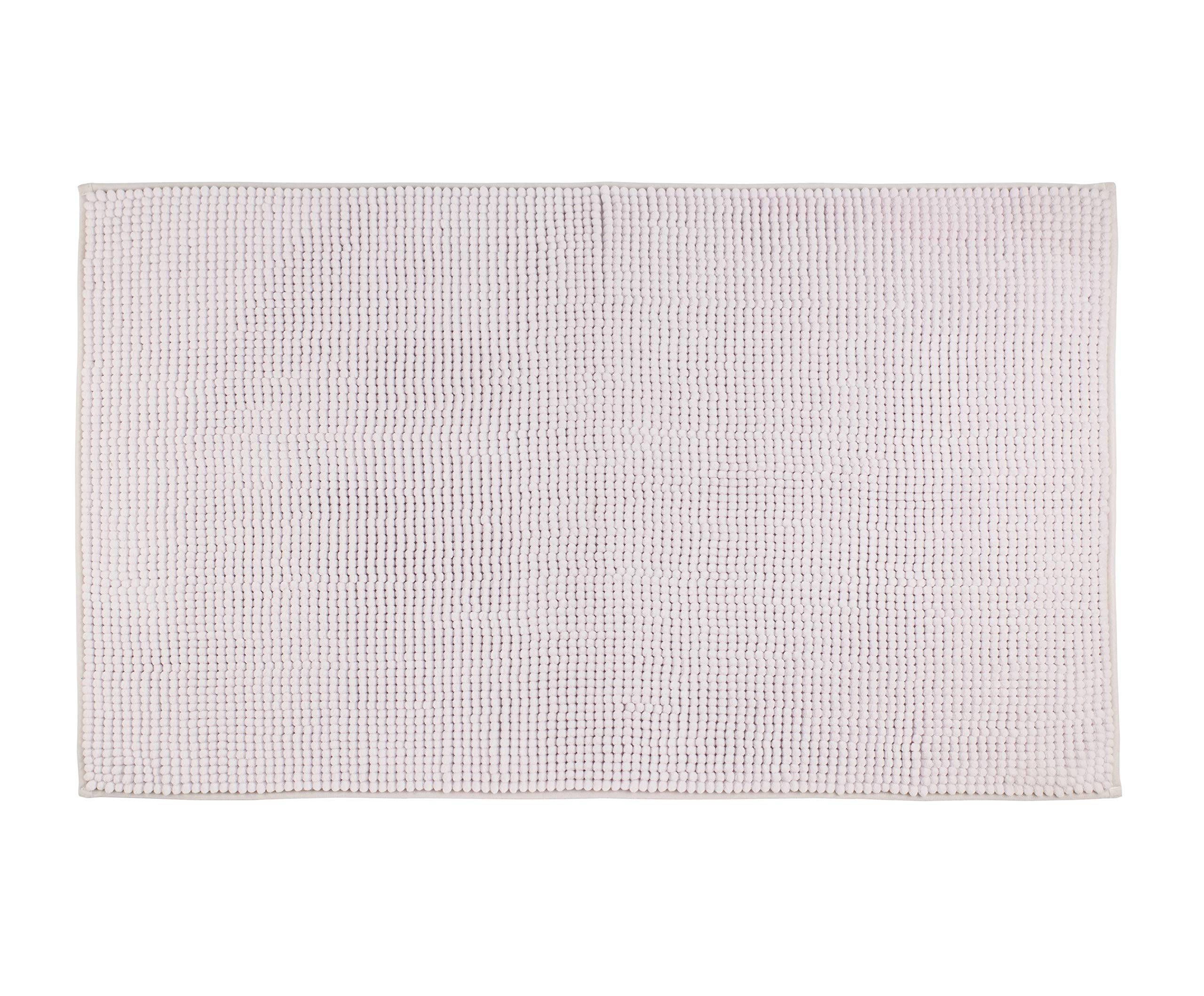 Gözze Mikrofaser Badteppich, 70 x 120 cm, Chenille, Silber, 1037-6012-070120