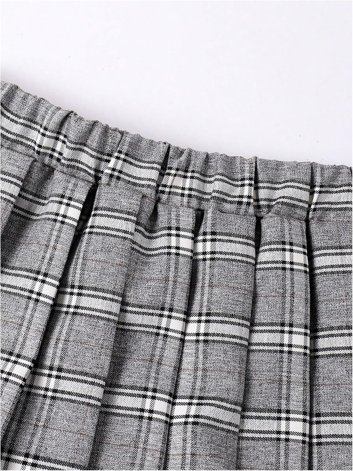 OYOANGLE Girl's 2 Piece Collared Sweatshirts and Plaid Pleated Skirt Preppy Clothes Set