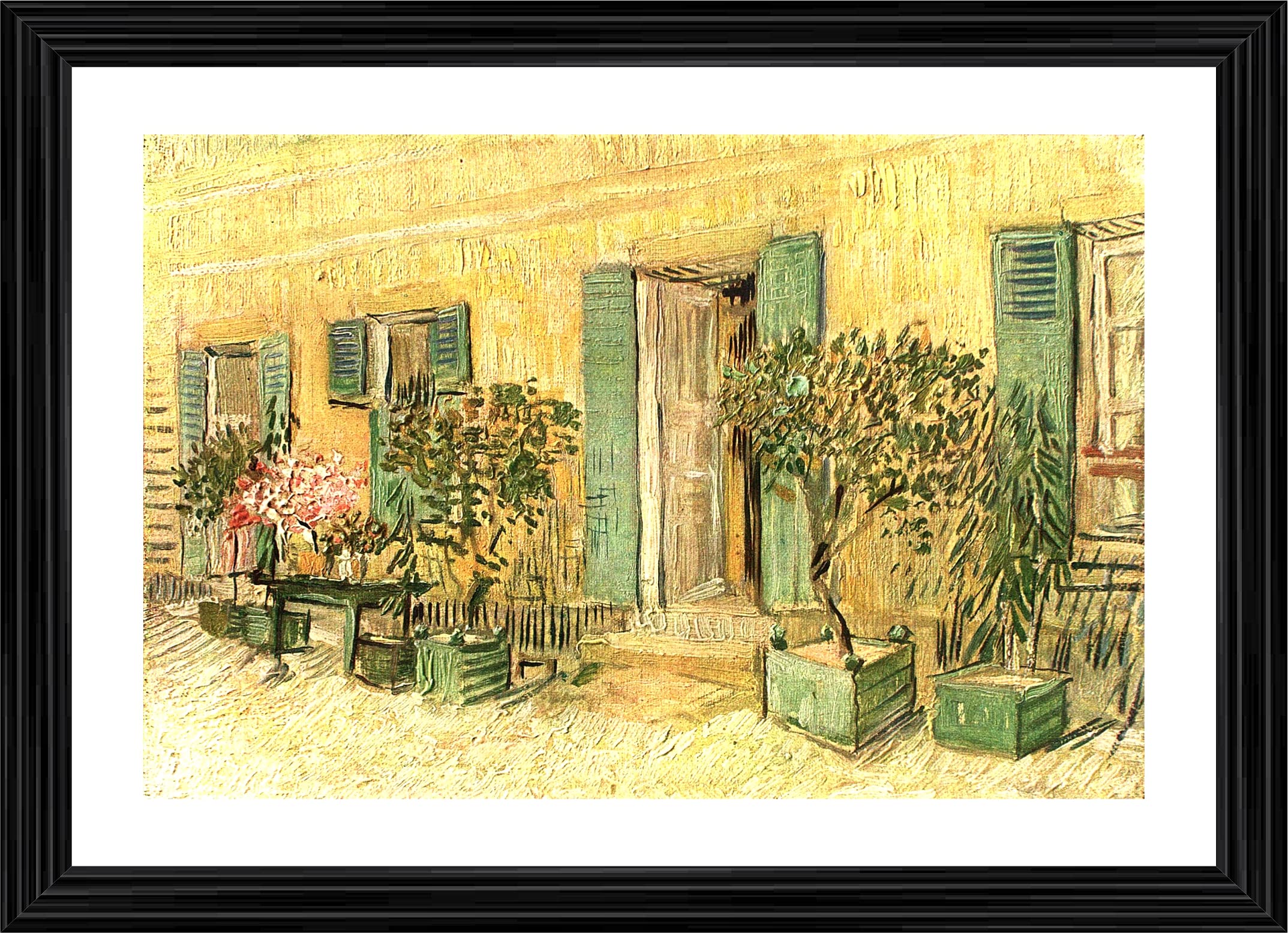 Decoratus� *Exterior of a Restaurant in Asni�res* (1887)- A Famous Painting by Van Gogh, Wall D�cor Frame. Matt Satin Print with MDF & 2"PS Black Frame. Size 18"x24".