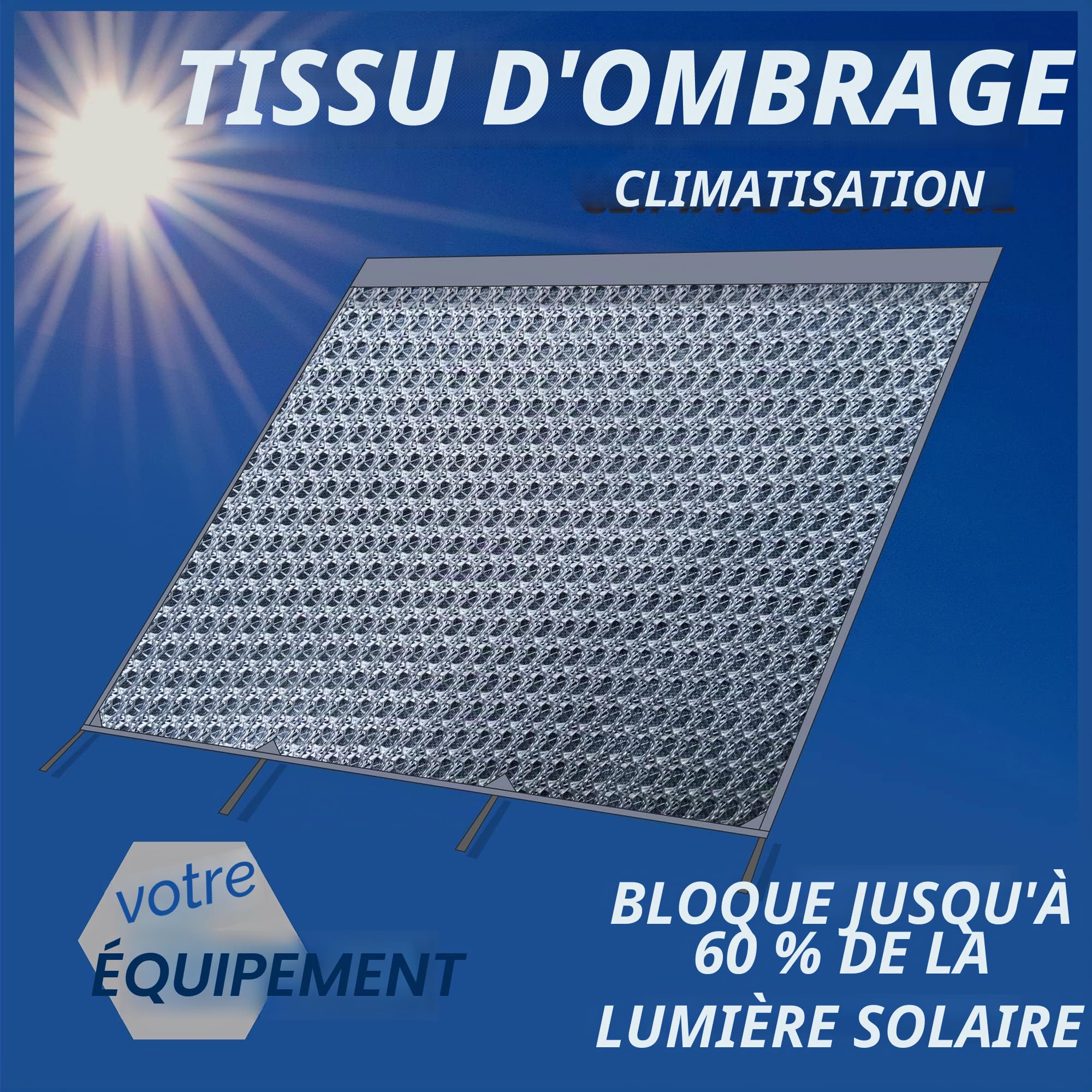 your GEAR Capri Sun Blocker Paroi avant et parois latérales perméable au vent pour auvent, protection visuelle et protection solaire, 3 passepoils, diamètre 4,3, 6,2 et 7 mm, largeurs de 240 à 480 cm