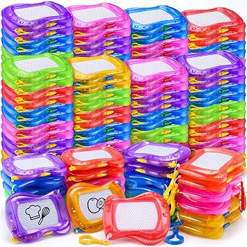 Zhehao 72 Pack Mini Magnetic Drawing Board for Kids, Backpack Keychain Clip Drawing Boards Erasable Doodle Sketch Writing Pad for Kids Birthday Party Favors, Prizes, Goodie Bag Fillers, Gift Bag Toys