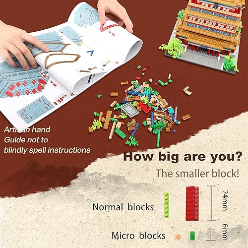 Miniatura 6 de wriyvngs Chinese Architecture - Juego de bloques de construcción de torre de cigüeña, coleccionable, 2196 piezas, juguetes creativos para adultos y