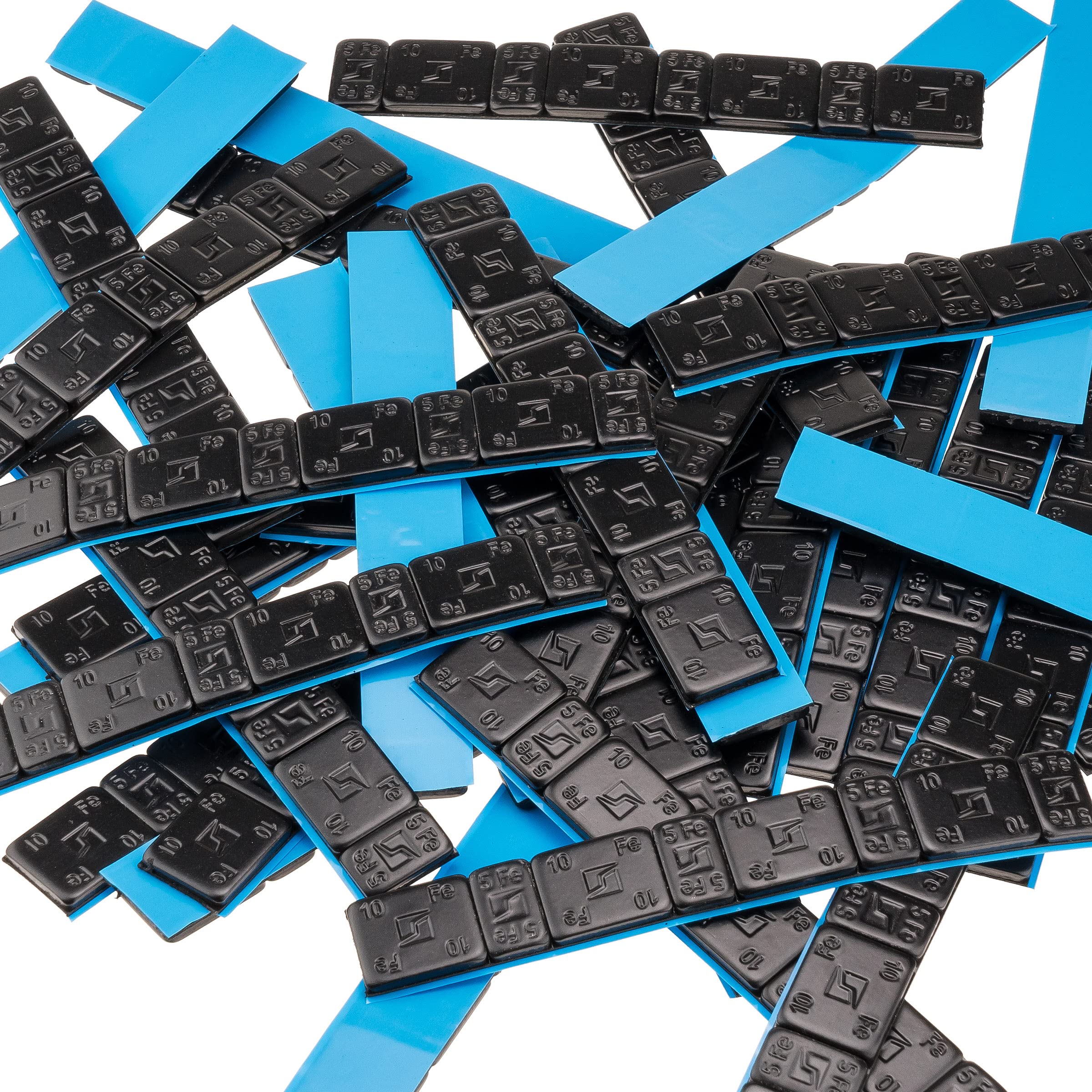 Stix Pesos adhesivos Rounded Slim 1600 unidades 5 g + 10 g 200 tiras de 60 g negro con recubrimiento de polvo galvanizado 3,5 mm para llantas de aleación de 12 kg