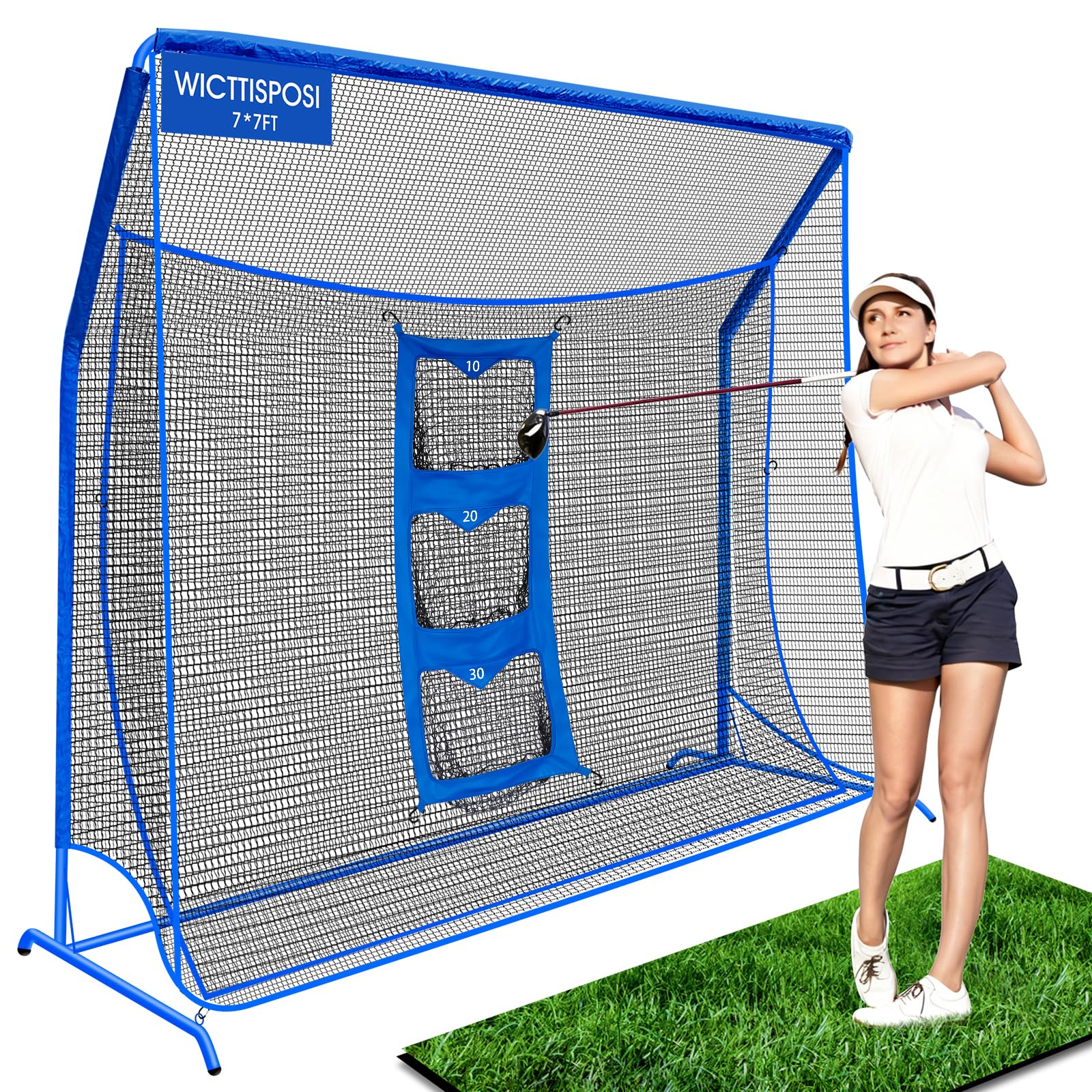 Golf Practice Hitting Net with Extra Striking Net &amp; 3-Zone Chipping Net