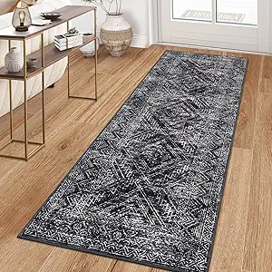 COZYLOOM Washable Runner Rug 2x6 Rug Runner Modern Rug Non Slip Kitchen Rugs Geometric Indoor Entryway Rug Soft Bath Mat Stain Resistant Carpet for Bedroom Hallway Laundry Nursery 2'x6' Taupe
