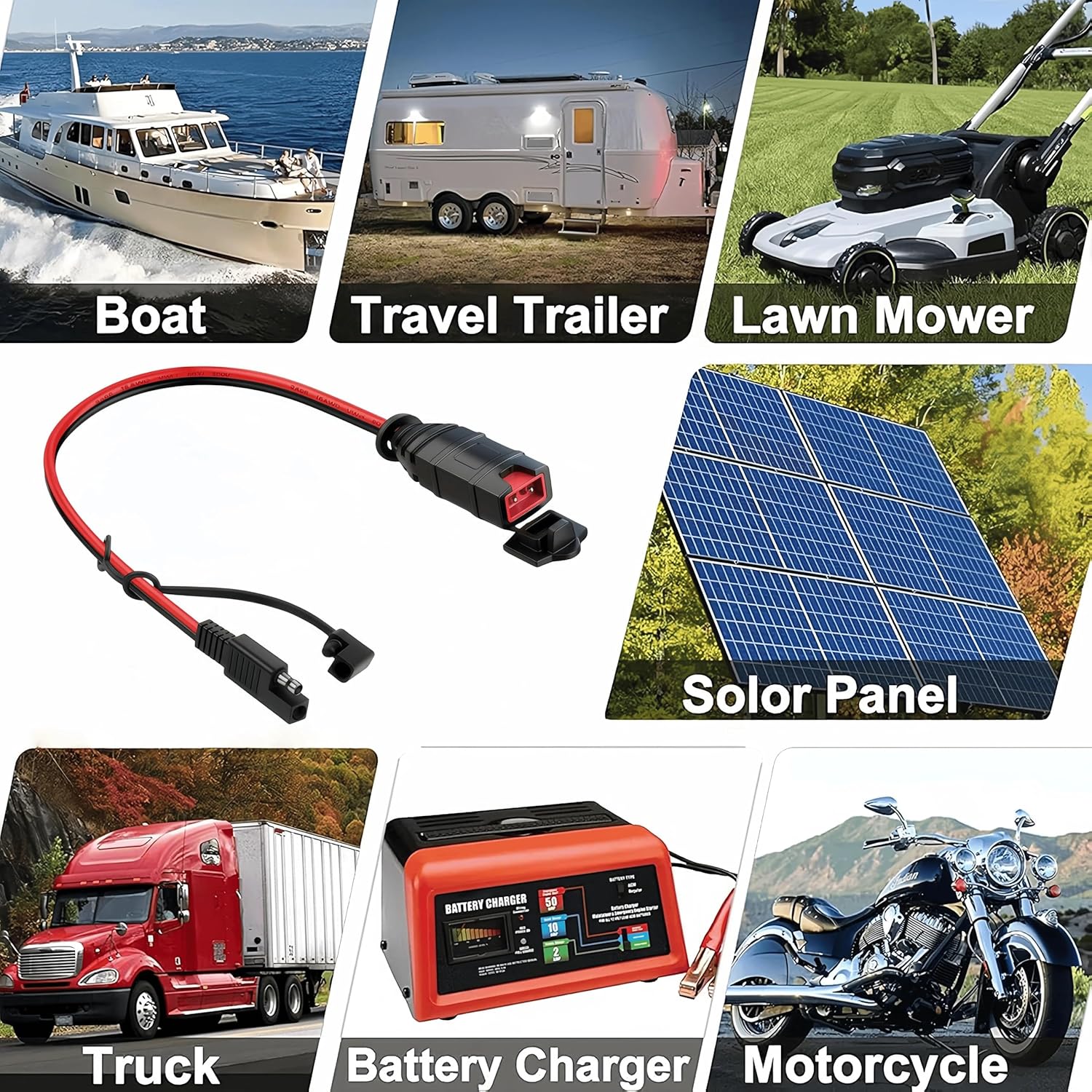 3 Pack GC009 X-Connect SAE Adapter Accessory for NOCO Battery Charger Accessories, with SAE Polarity Reverse Adapter,Durable and Waterproof Connector for Motorcycles, Cars, ATVs, UTVs