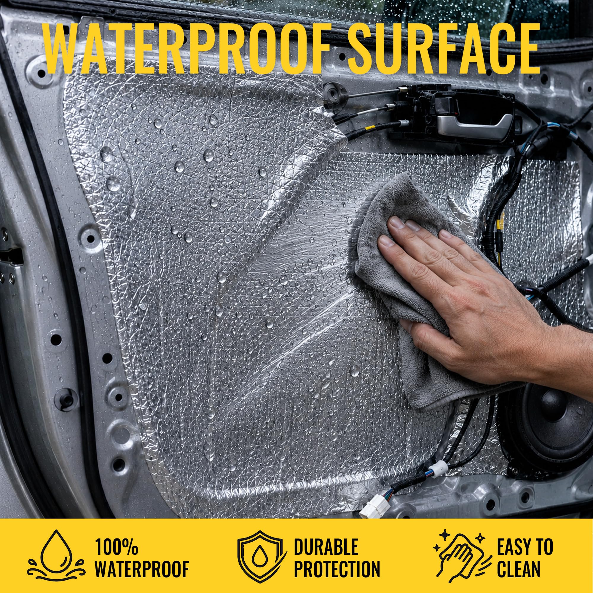 uxcell 394 mil 10.76 pies cuadrados, tapete aislante de calor para motor de guardabarros de coche, 79 x 40 pulgadas