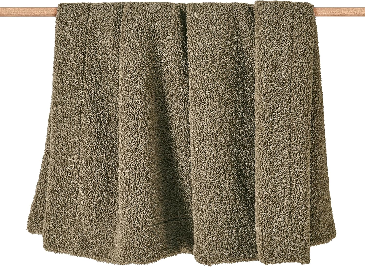 HiEnd Accents Teddy Throw Blanket, 60x90 inch, Dark Oak, Oversized Boucle Throw Blanket, Soft Cozy Classic Chic Casual Heavy Blanket, Modern Rustic Plush Comfy Warm Blanket for Bed, Sofa