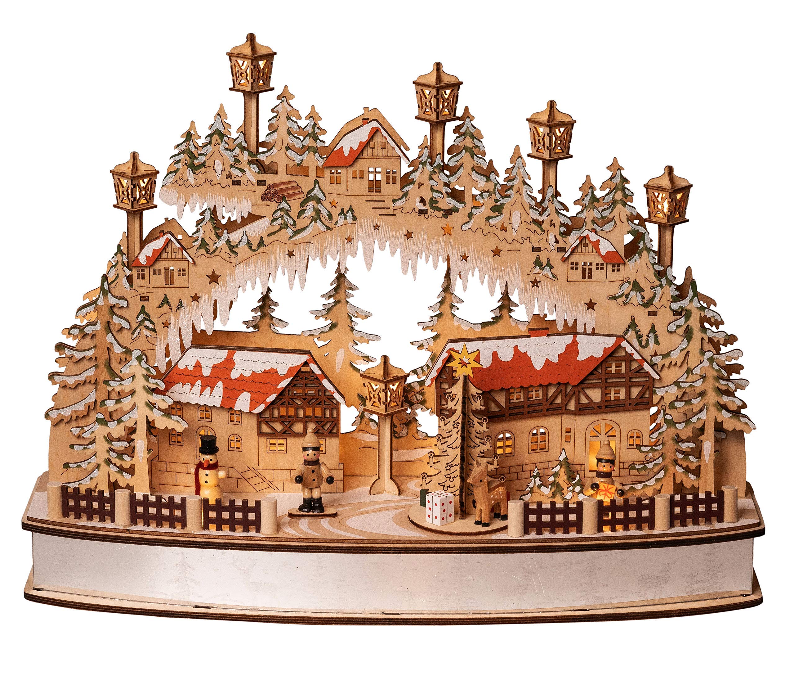 Wichtelstube-Kollektion LED Schwibbogen Weihnachten im Ergebirge, Schwippbogen Lichterbogen