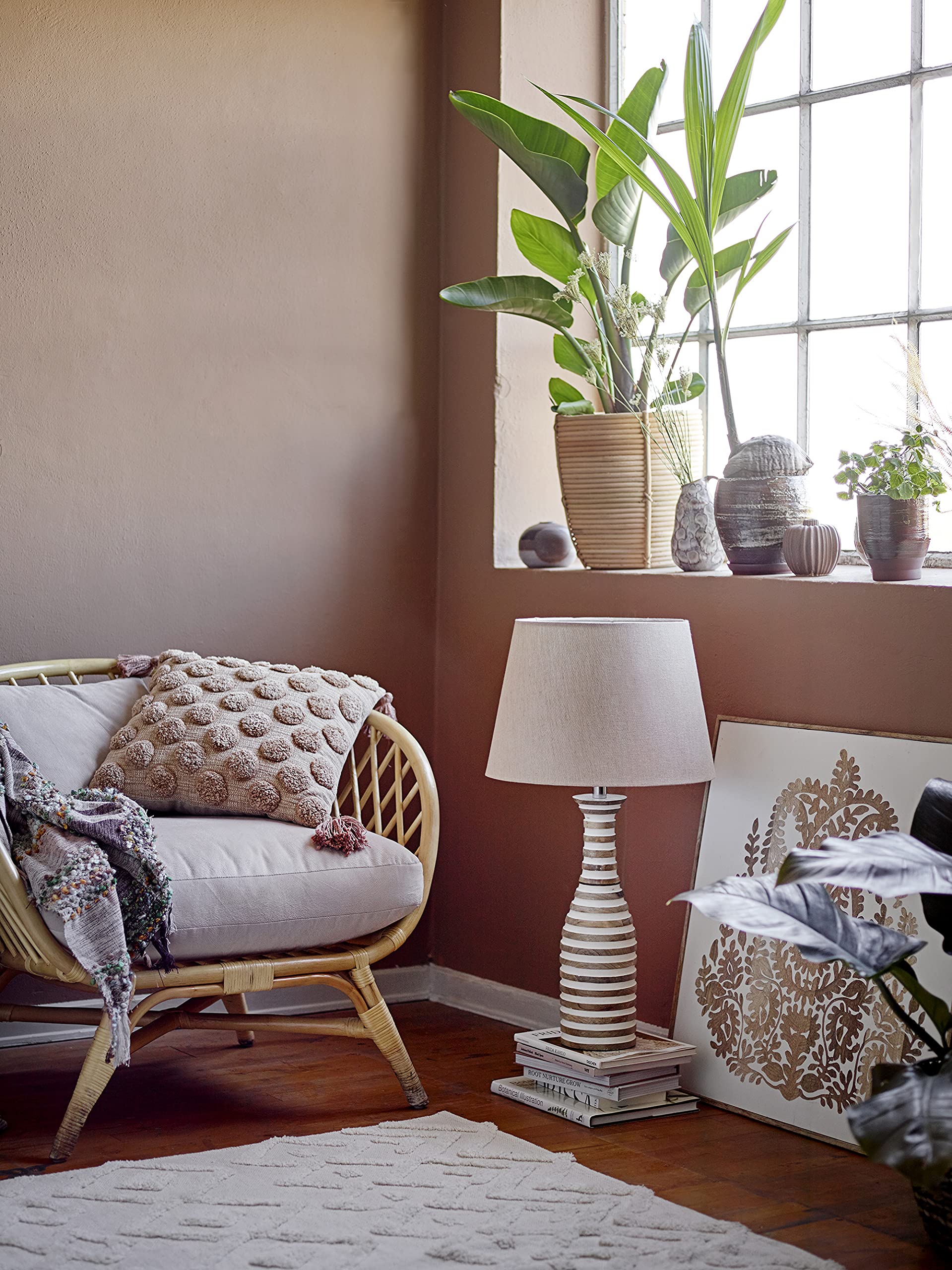 Bloomingville Kissen Binette, braun, Baumwolle