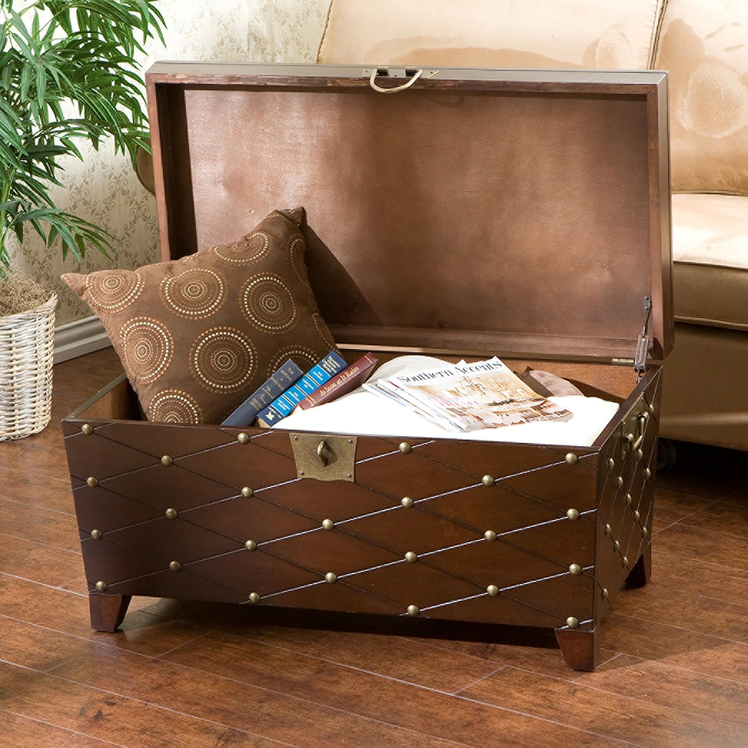 Nailhead Cocktail Table Trunk - Espresso