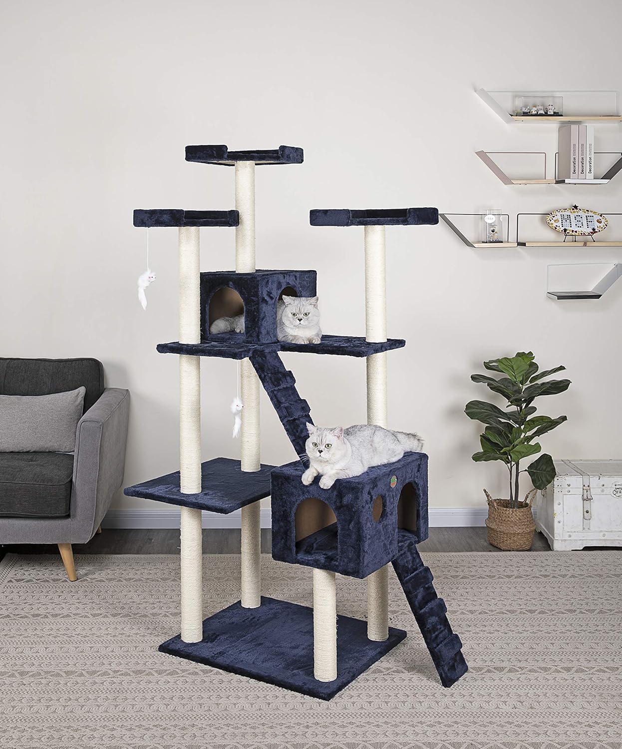 Go Pet Club Cat Tree, 50W x 26L x 72H, Beige