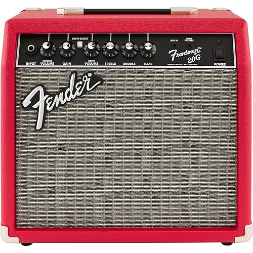 Fender Frontman 20G Guitar Amp, 20 Watts, with 2-Year Warranty 6 Inch Fender Special Design Speaker, Red