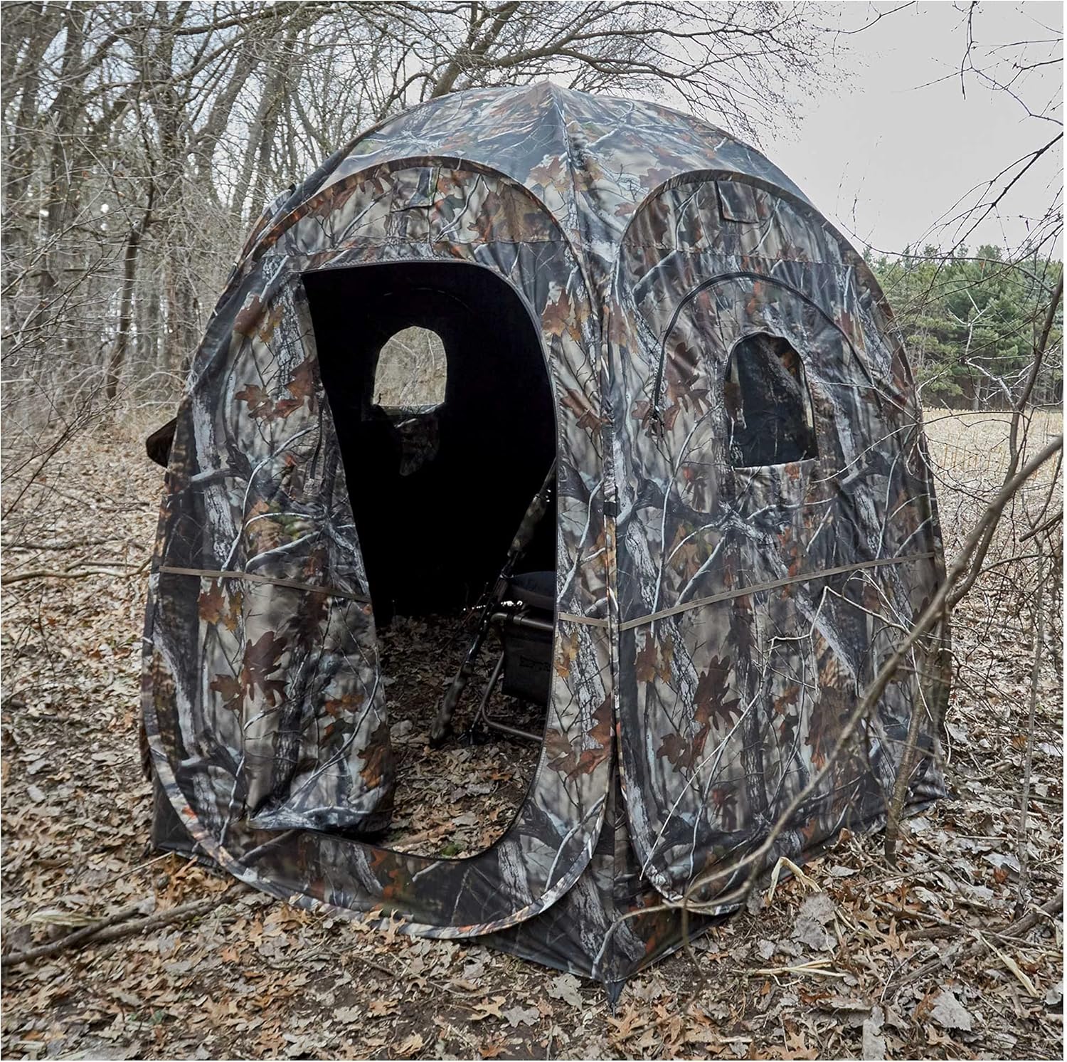 Guide Gear Deluxe Pop-Up Hunting Ground Blind, 1-2 Person Tent, Hunting Gear, Equipment, and Accessories, 4-Panel Spring Steel : Sports & Outdoors