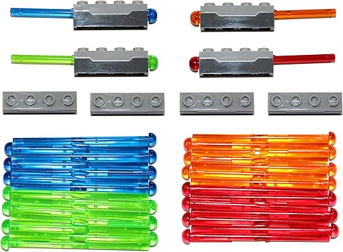 LEGO Piezas y piezas Tirador de dardos con resorte gris 1x4 con munición x8