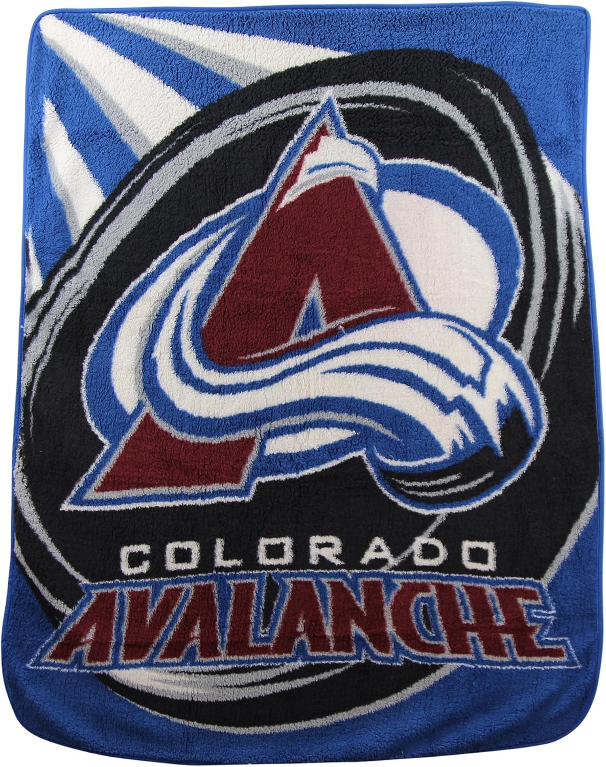 Northwest NHL Colorado Avalanche Unisex-Adult Sherpa Throw Blanket, 50" x 60", Puck
