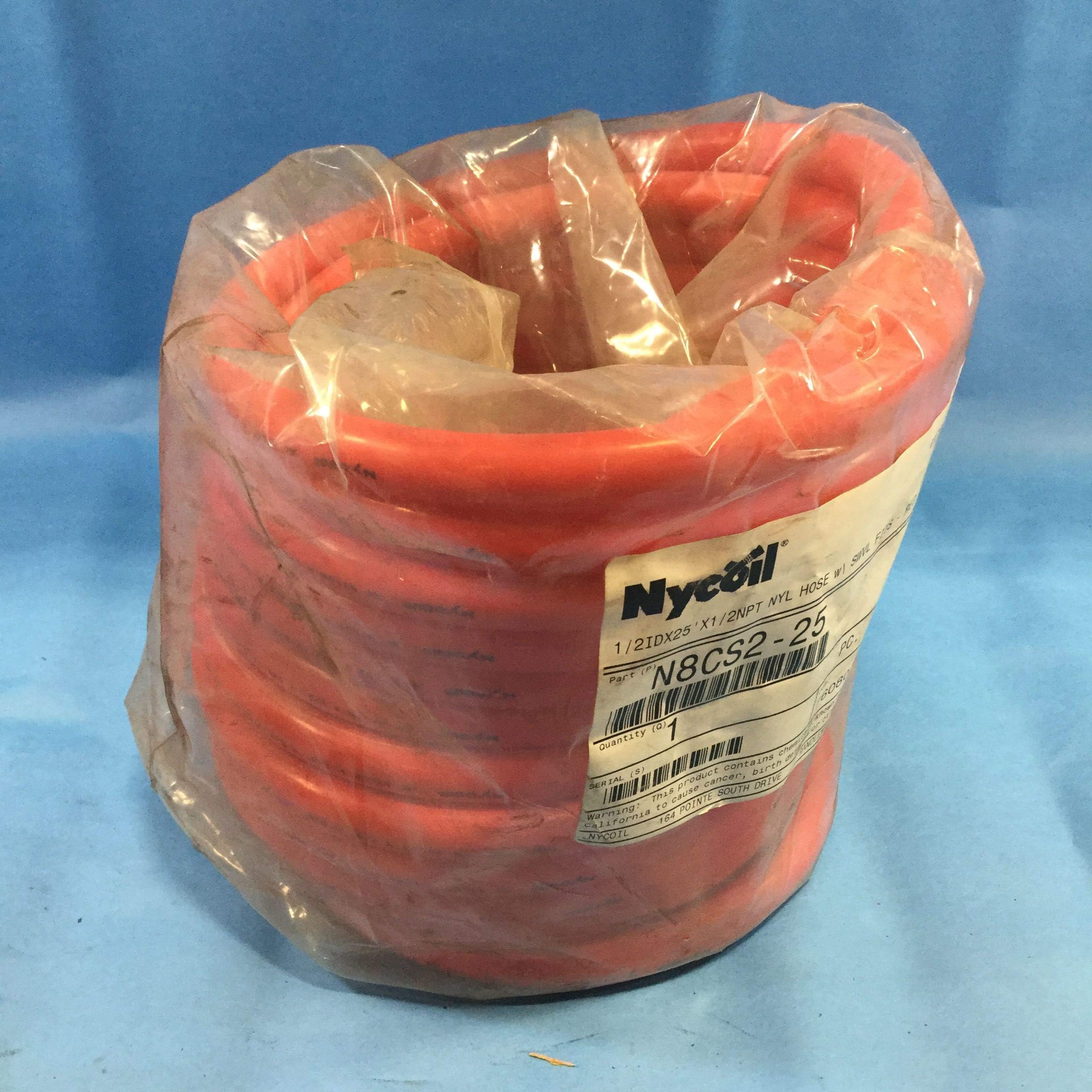 Nycoil N8cs2-25, 1/2"X25' Nylon Hose, Swivel Fitting, Red N8cs2-25
