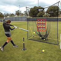Vista 5 de Strike Zone Target para béisbol y softbol, red ajustable, lanzamiento, bateo, atrapamiento, práctica con zona de ataque numerada para entrenamiento