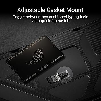 ASUS ROG Azoth Extreme Wireless Mechanical Gaming Keyboard 75% TKL, ROG NX Snow Linear Switches, PBT Keycaps, Aluminum Chassis, Carbon Fiber, Gasket Mount, Color OLED Screen, PC/Mac Support - Black