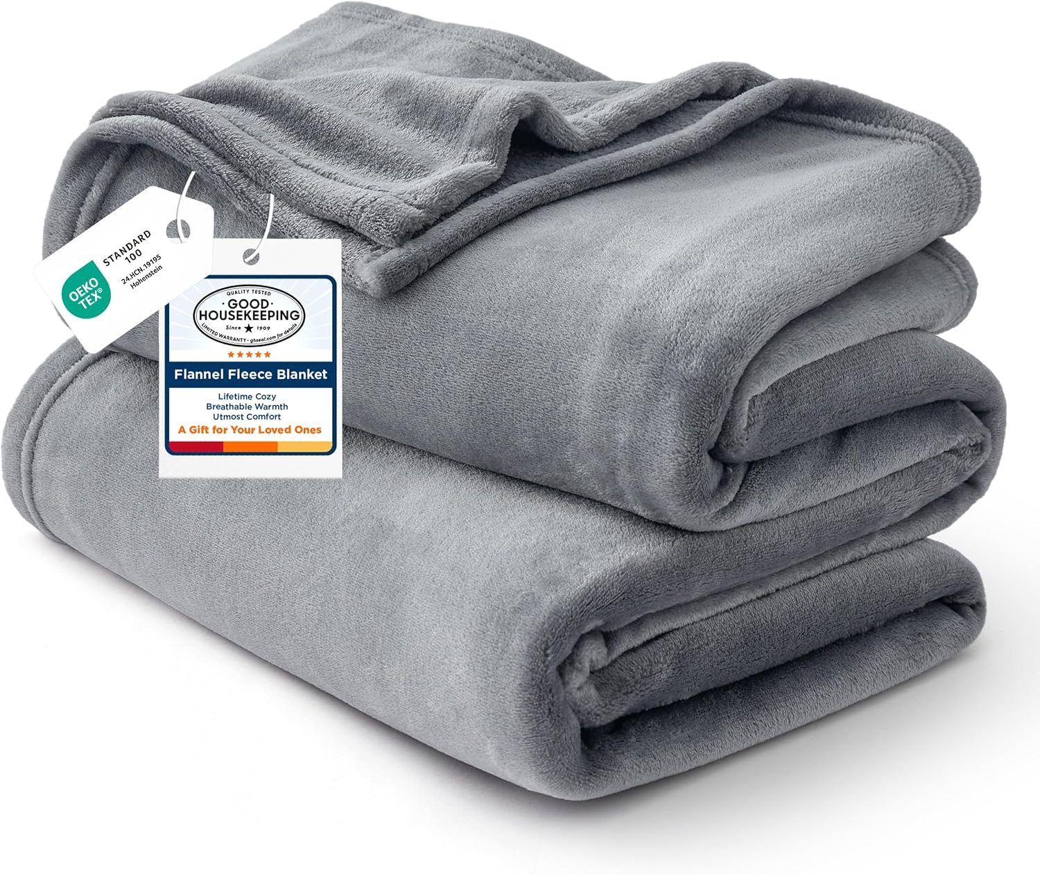 Bedsure Throw Blankets for Couch - Fleece Cozy Soft Blanket for Sofa, Lightweight Fuzzy Flannel Women Throw Gifts for All Seasons, Grey, 50x60 inches