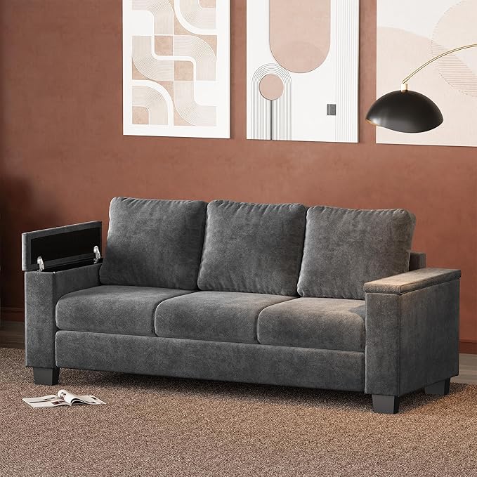 LIKIMIO Sofas Couches for Living Room, with Storage Wide