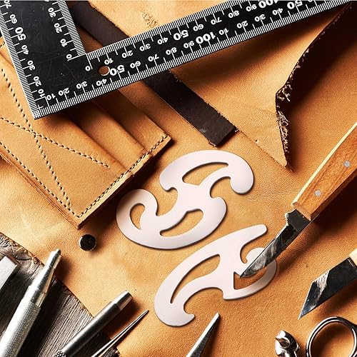 Miniatura 3 de Fulmoon Regla de curva francesa de acero inoxidable para herramientas de costura, plantillas de dibujo de metal, plantillas de dibujo reutilizables,