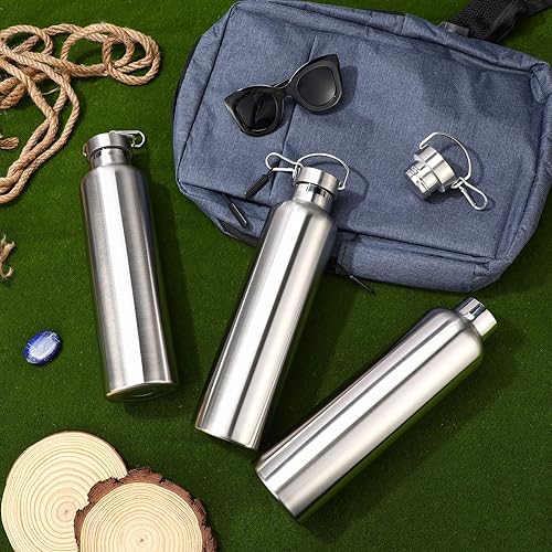 Miniatura 5 de Ziliny Paquete de 6 botellas de agua aisladas al vacío de 34 onzas a granel de acero inoxidable 304 de doble pared, botella de agua aislada de boca