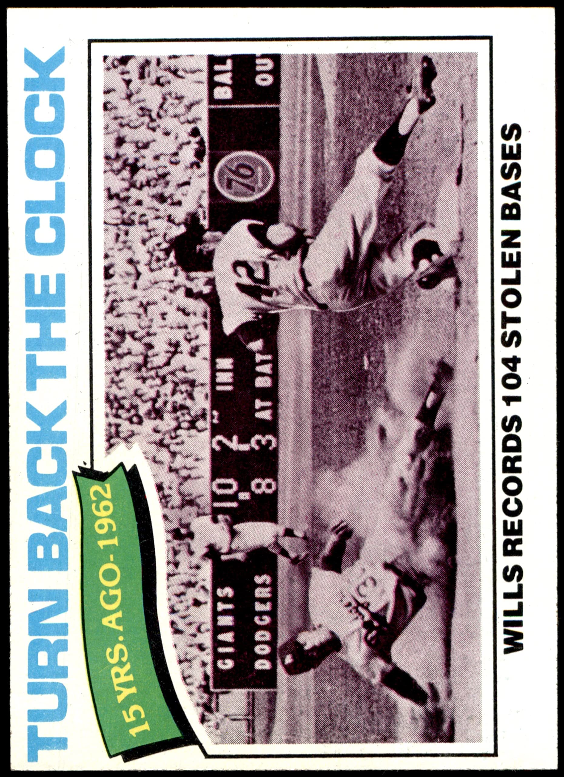Amazon.com: 1977 Topps # 435 Turn Back The Clock Maury Wills Los Angeles  Dodgers (Baseball Card) EX/MT Dodgers : Collectibles & Fine Art
