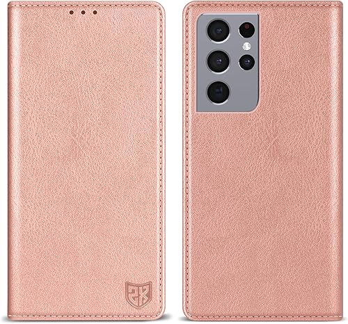 Miniatura 30 de ZZXX Funda tipo cartera para Samsung Galaxy S21 con bloqueo RFID, soporte de ranura para tarjetas, funda protectora de cuero magnético fuerte