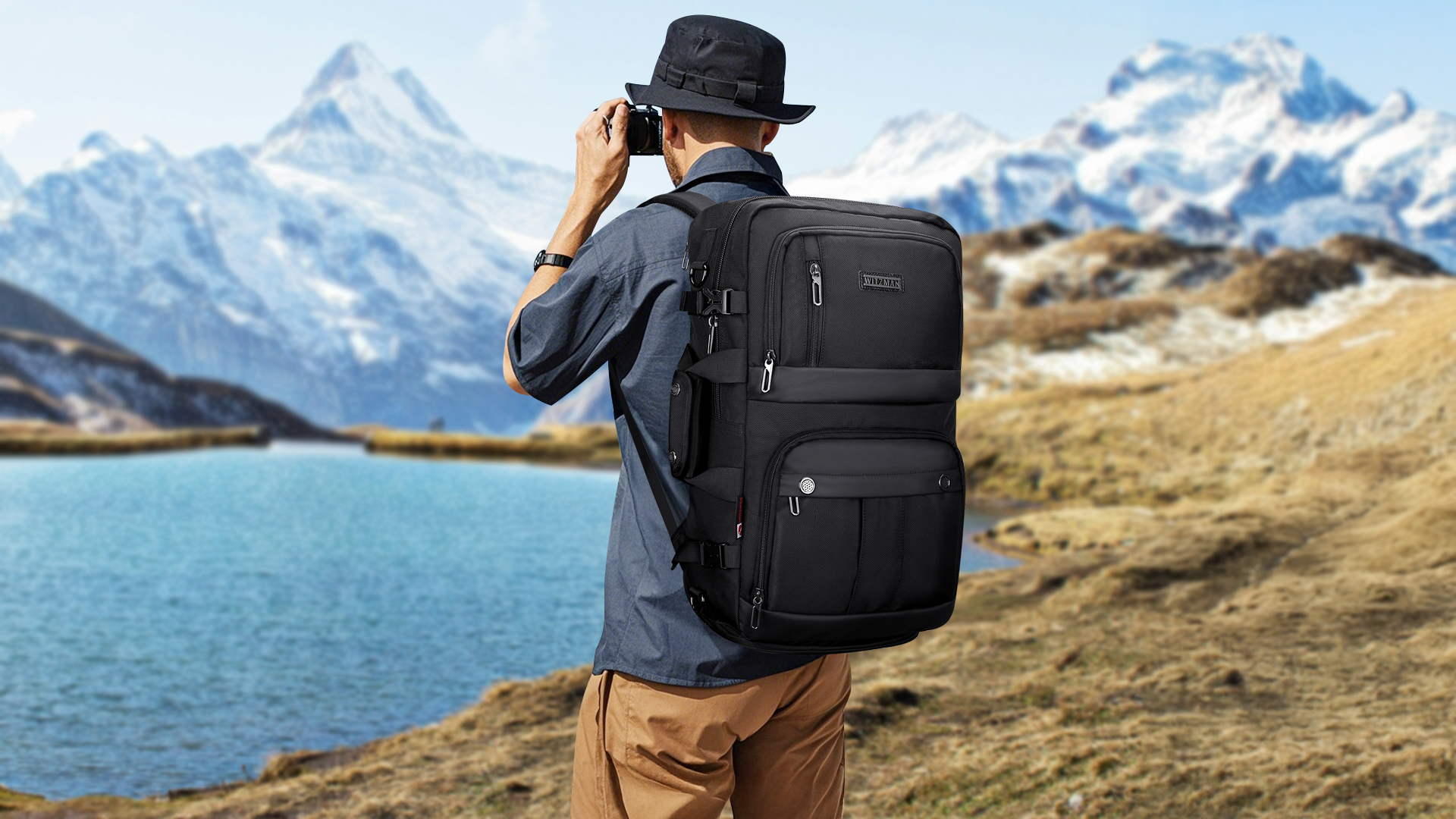 WITZMAN Carry on Travel Backpack for Men Nylon Business Laptop Backpack
