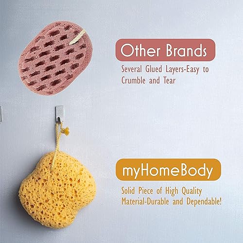 Miniatura 14 de myHomeBody Esponja de baño, esponja de espuma, exfoliante corporal para baño, puf de ducha exfoliante para ducha, tamaño grande, mucha espuma,