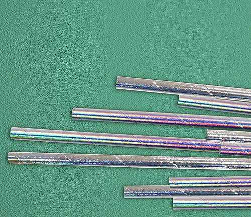 Vista 20 de Pomp Pajitas de papel decorativas 100% biodegradables color azul bebé (100 unidades) Pajitas de bebida de tamaño estándar ecológicas de larga