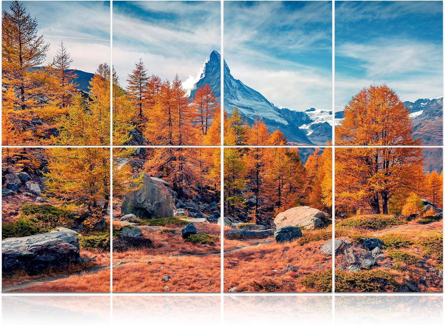 WoveN SounD Art Acoustic Panels, Sound Absorbing, Wall Decoration, Suitable for Artistic Noise Reduction, Bedroom Studios & Home Theaters (Golden Trees-Rocks & Peak), 48x32x0.4 Inch