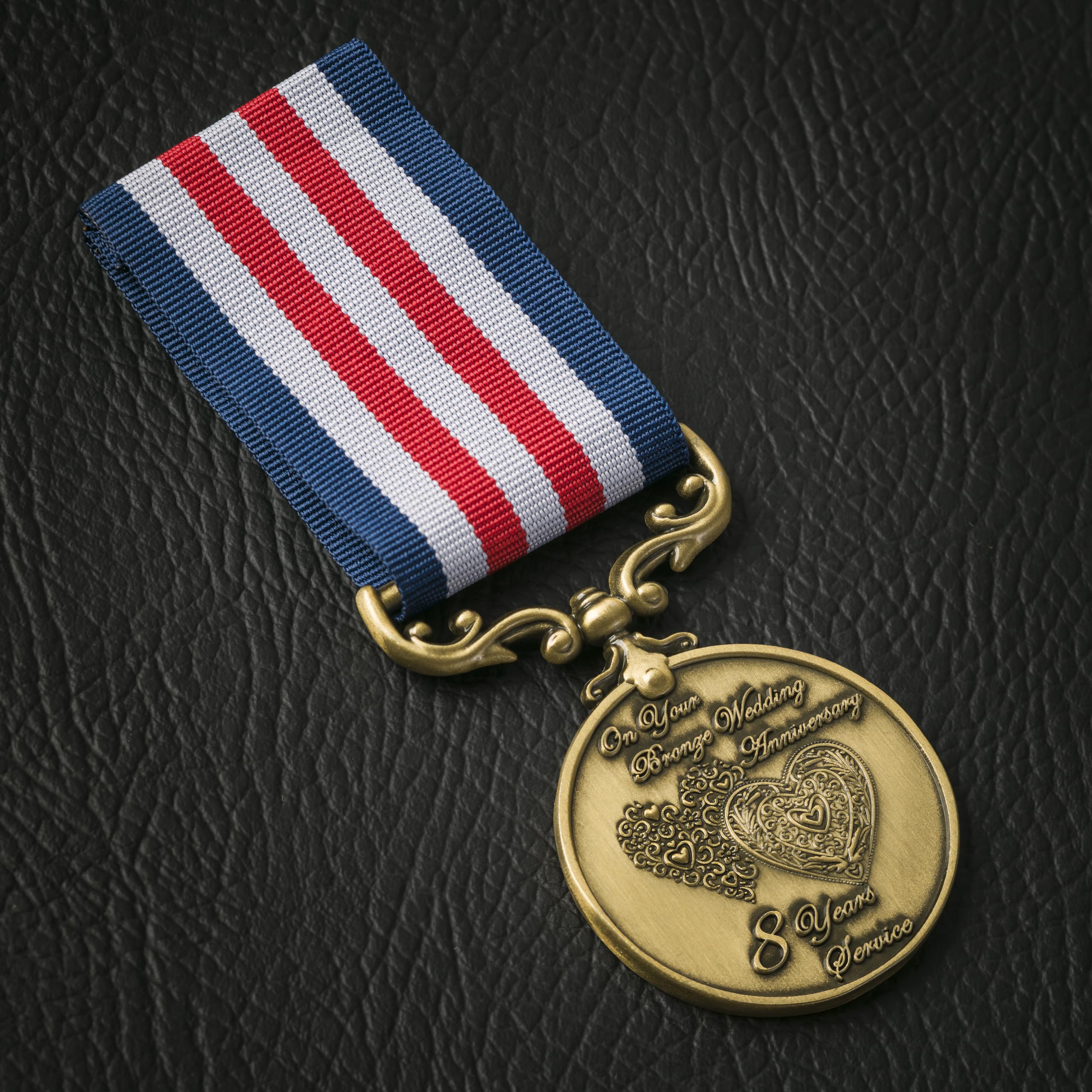 The Commemorative Coin Company Gold Your 8Th Bronze Wedding Anniversary Long Service/Bravery Medal. Gift For Couple Husband/Wife 8 Years Of Marriage