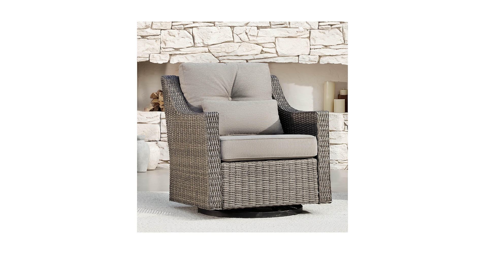 Amazon.com: CHITA Patio Wicker Chair, 360° Rocking Swivel