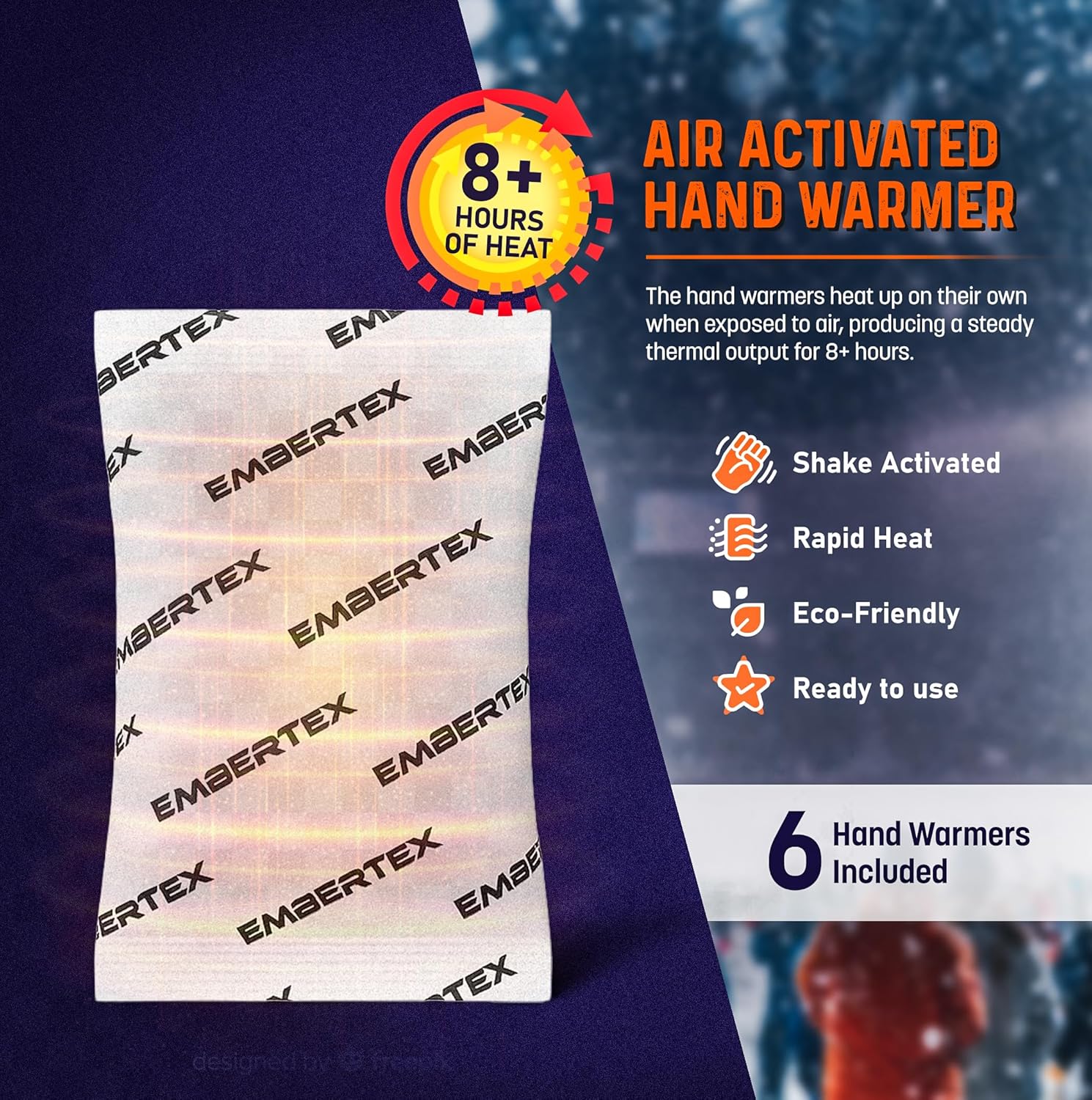 Warming Muff Waist Pack with Built-in Hand Warmer Pockets (Fits All Major Brands) Insulated Fanny Pack for Air Activated Disposable Heat Packs (6 Warmers Included)