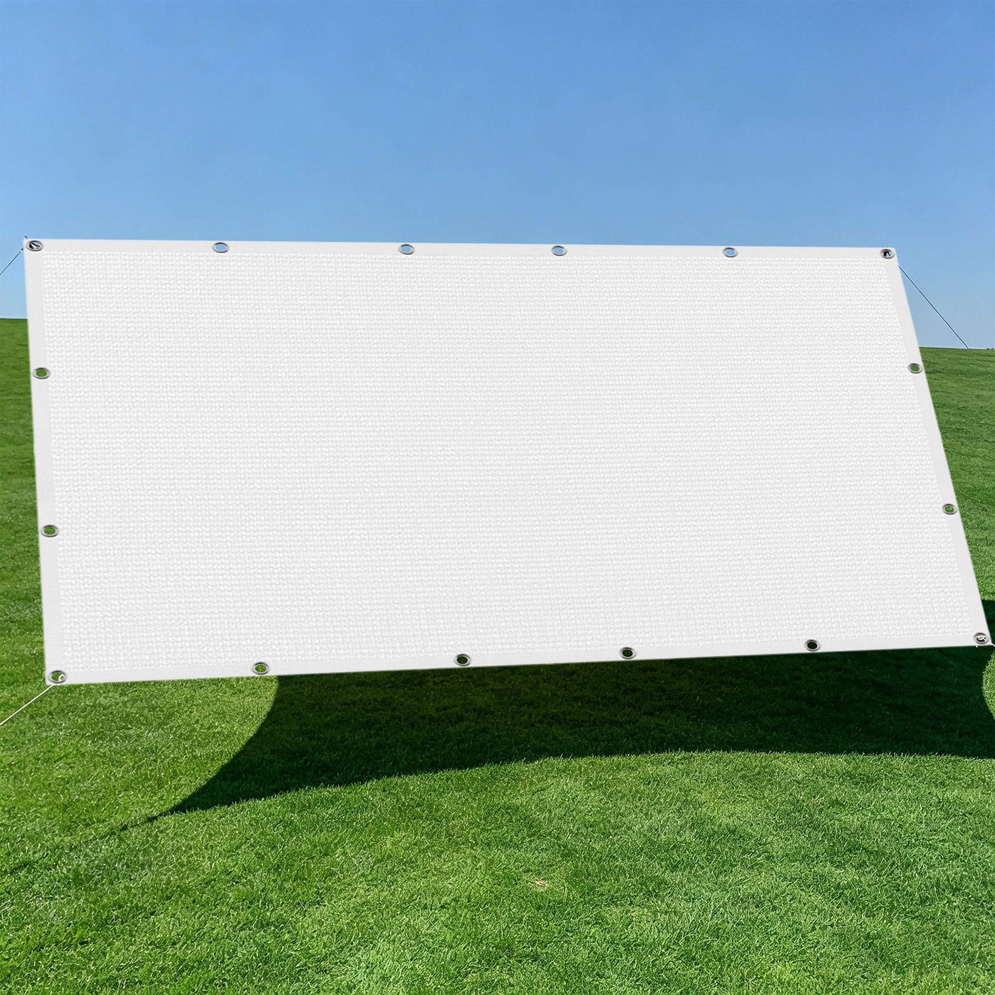 Voile d'ombrage résistant au vent 2x3.1 m blanc sans poche d'eau pour patio
