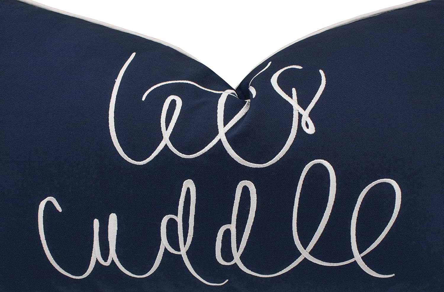 VAGMINE Let's Cuddle Embroidered Decorative Lumbar Accent Throw Pillow Cover - 12x20 Inches, Navy Blue