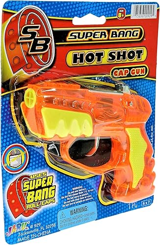 Miniatura 2 de JA-RU Super Bang - Pistolas de tapa pequeña Hot Shot (1 pistola de juguete) Pistolas falsas para niños, juguete de pistola de plástico. Juguetes de