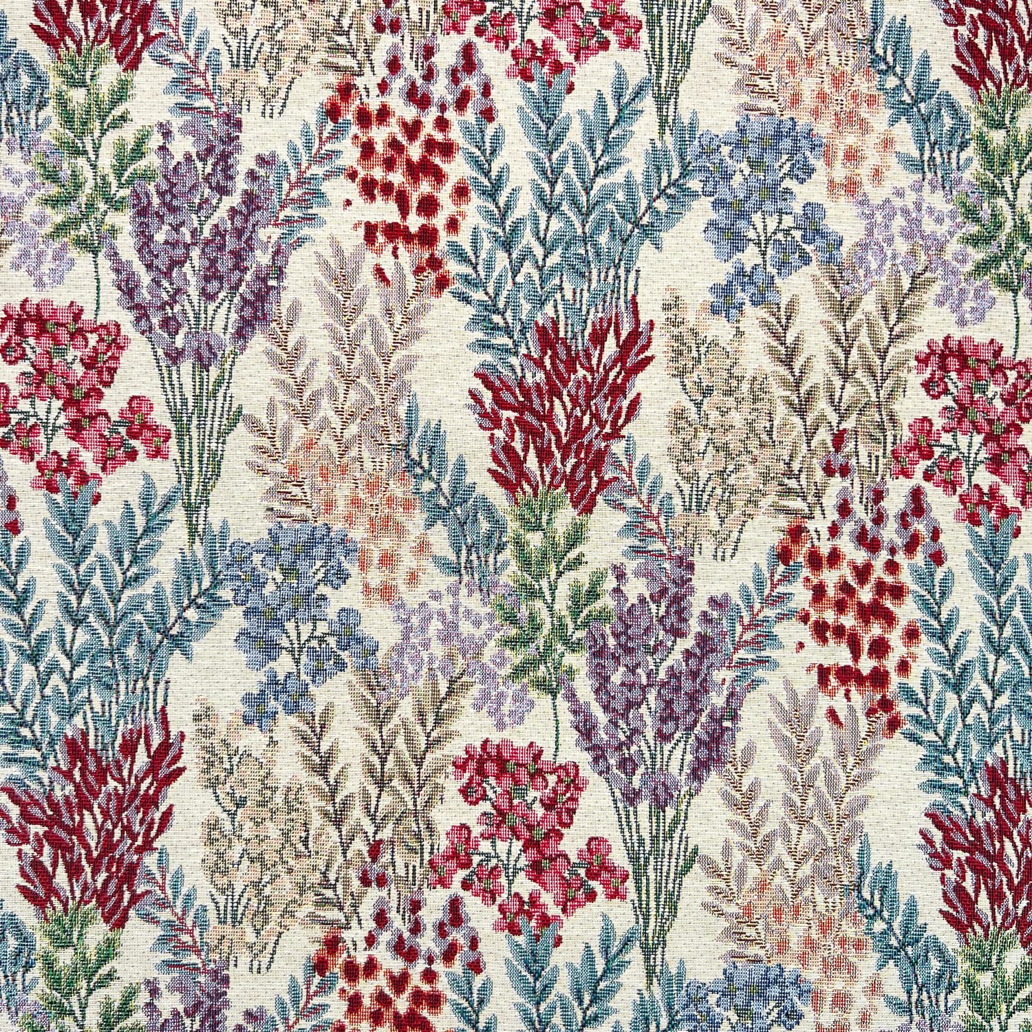 Tapestry Fabric - Medium Heavyweight Upholstery & Soft Furnishing Material - Giardini Multicoloured Floral Design - Per Metre