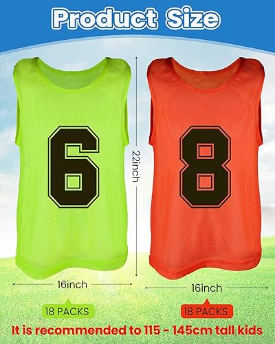 Miniatura 8 de Pasimy 36 piezas Pinnies Youth Scrimmage Chalecos juveniles para deportes niños fútbol baloncesto Jersey práctica de fútbol Pinnies