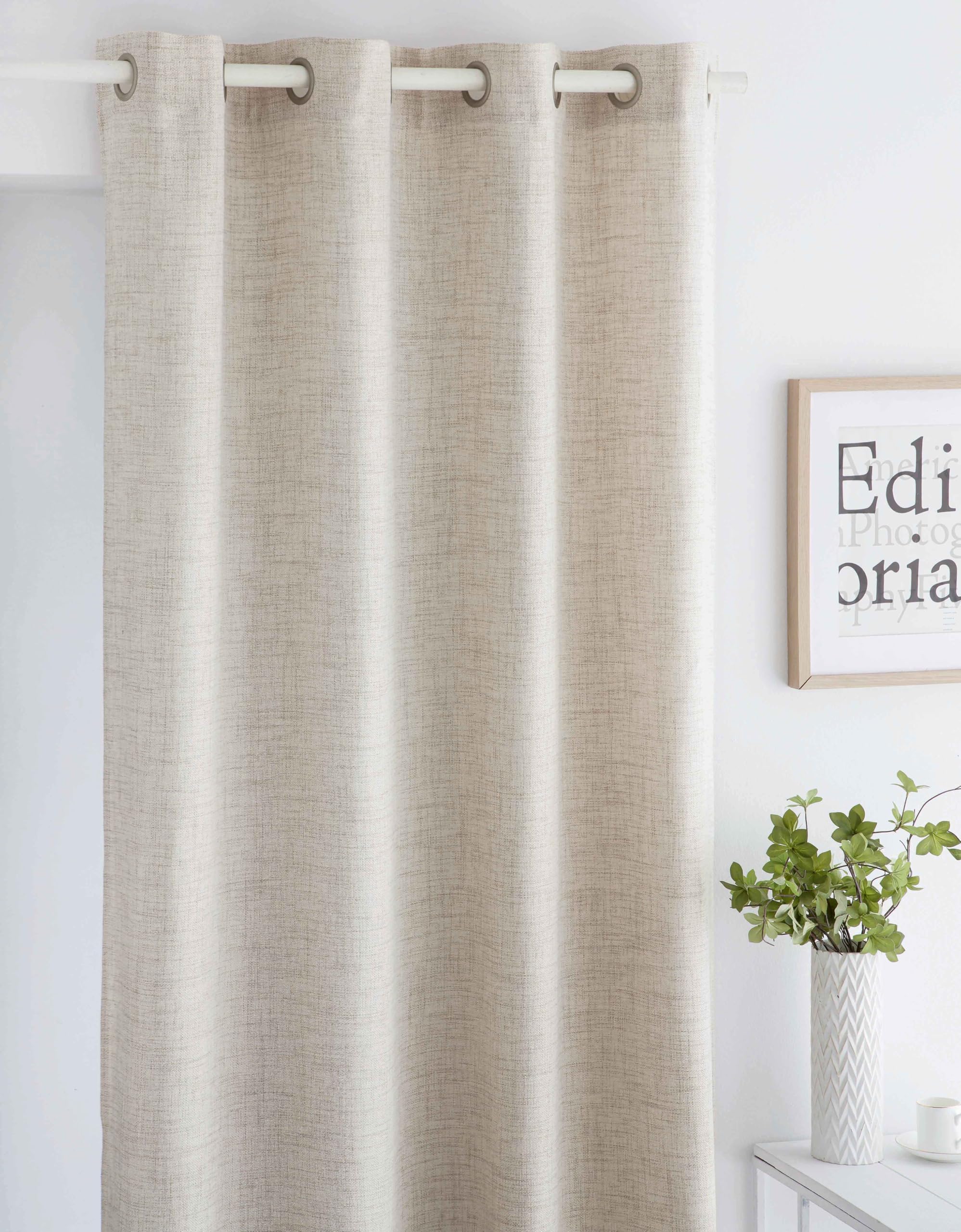Fundeco - Cortina Salón - Color Beig - Medidas: 300x270-100% Poliéster (Alaia Beig)
