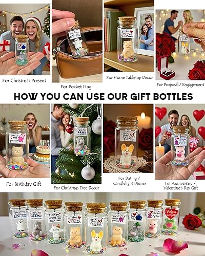 Miniatura 5 de Regalos de aniversario con texto en inglés "I Love You" para él y ella, bonito mensaje romántico en botella brillante, regalo para novio, novia